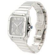 Cartier Santos Dual Time Gray Dial Steel 40.2mm Automatic Mens Watch WSSA0076