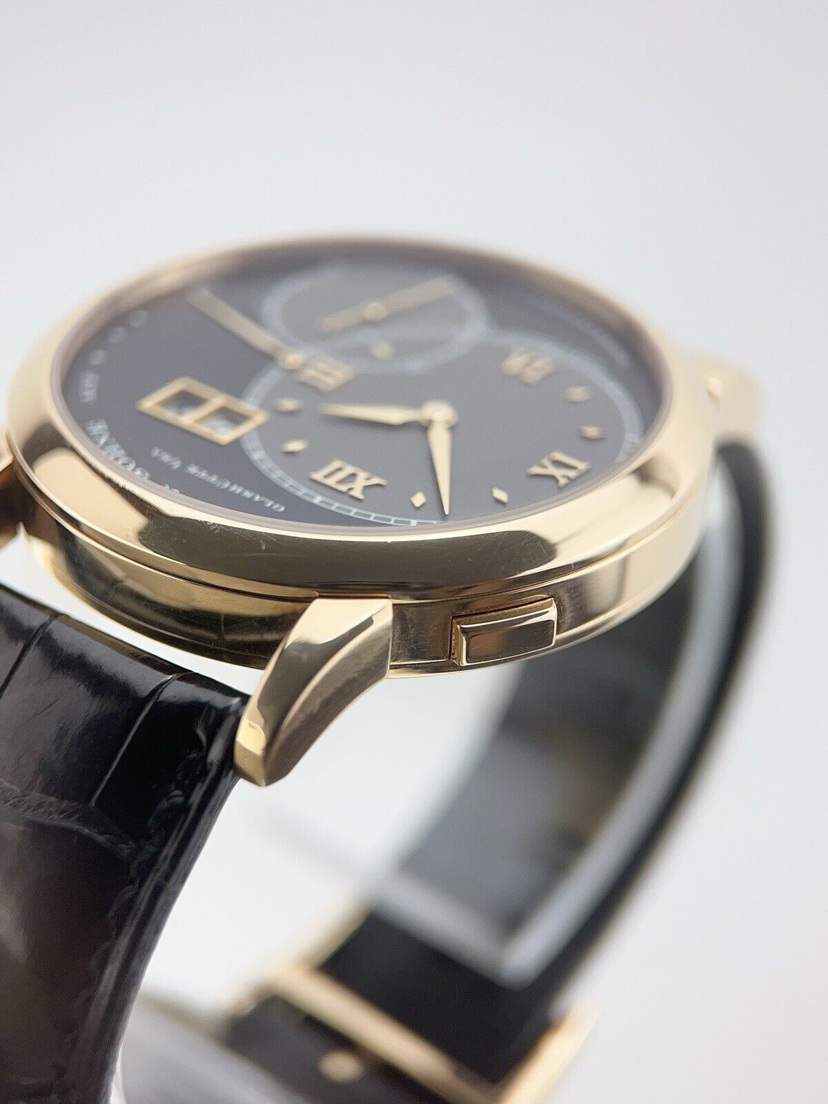 A Lange & Sohne Grand Lange 1  Black Dial 18k Rose Gold 42mm Manual Wind 115.031