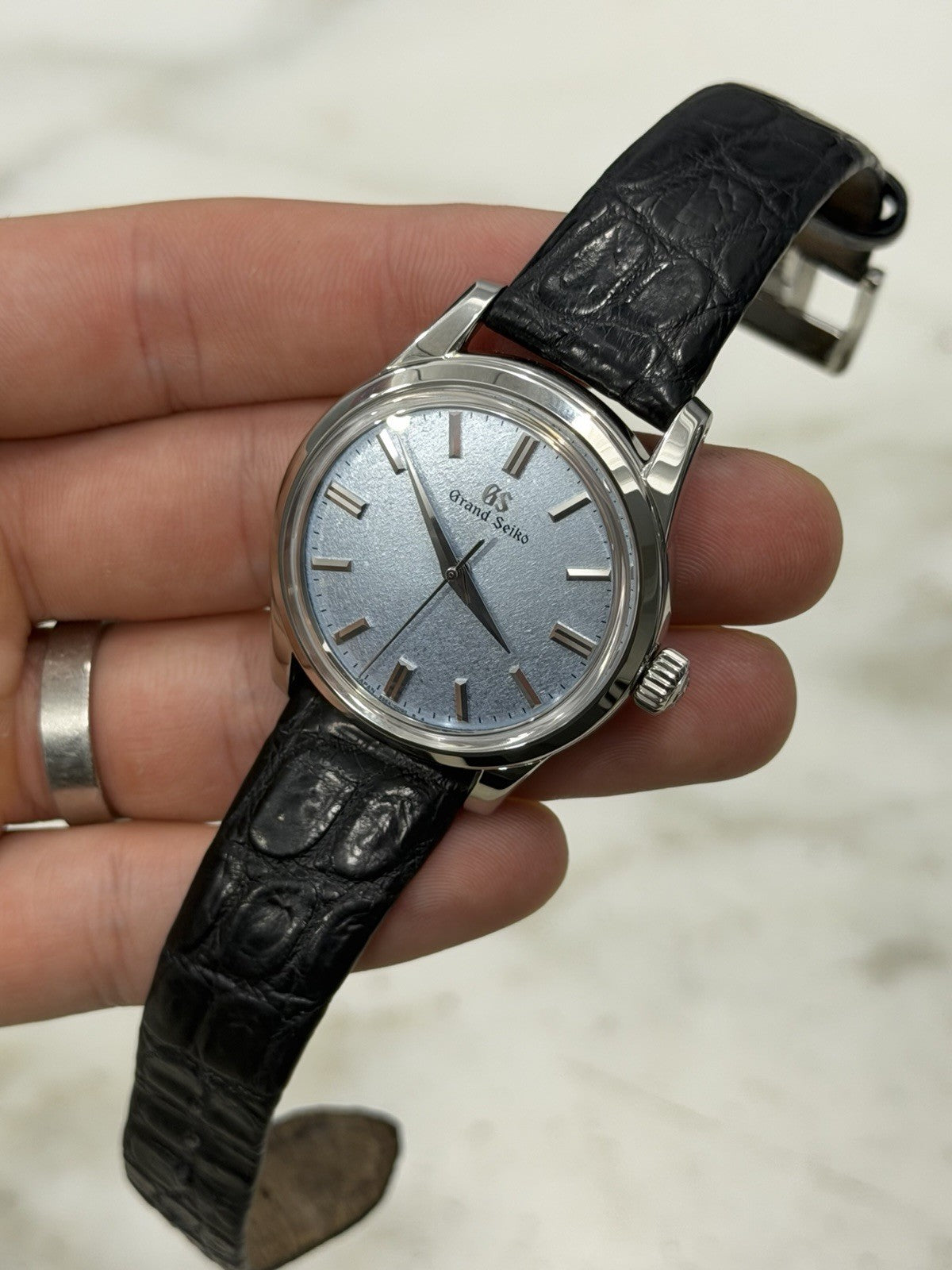 Grand Seiko Elegance Stainless Steel Blue Dial 37.3mm Watch SBGW283