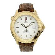 Omega Seamaster Diver 18k Yellow Gold White Dial 41mm Automatic Men’s 168.1503