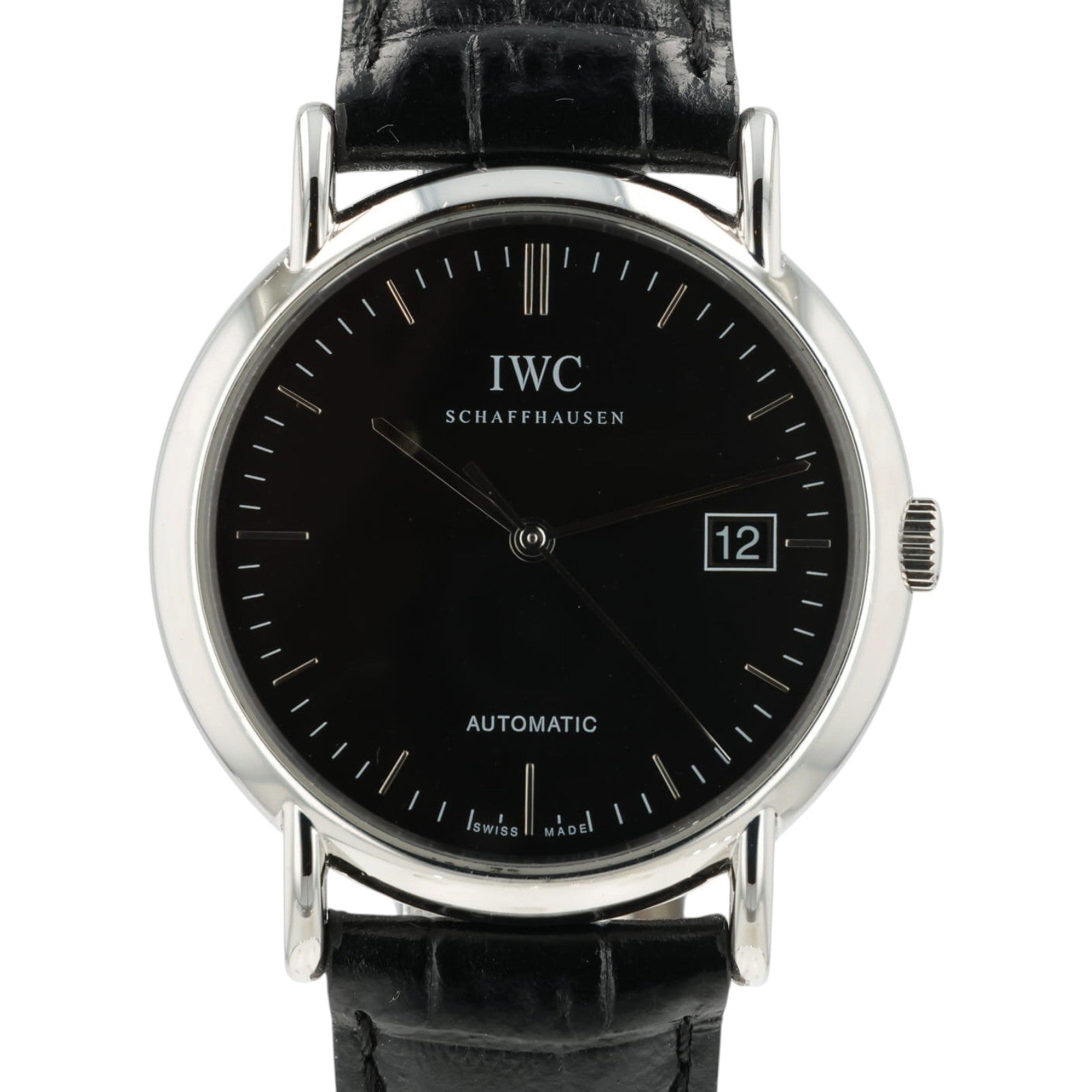 IWC Portofino Black Dial Stainless Steel 38mm Automatic Mens Watch IW3533