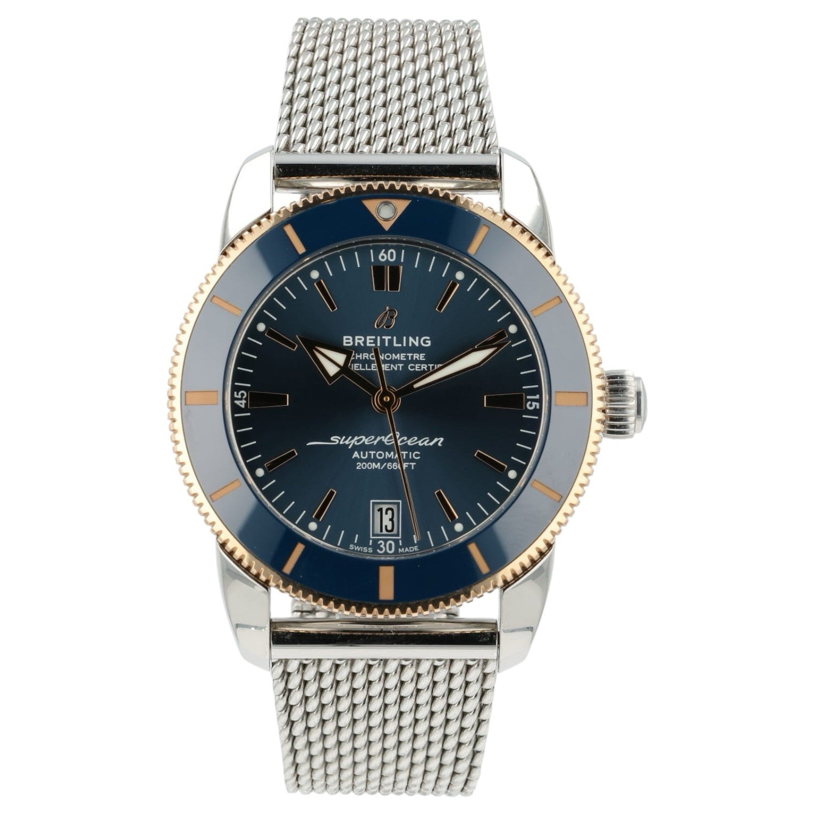 Breitling SuperOcean Blue Dial Steel and Gold 42mm Automatic Men’s Watch UB2010