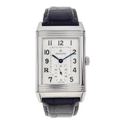 Jaeger LeCoultre Grand Reverso 80th Anniversary Steel Manual Wind Watch W/Paper