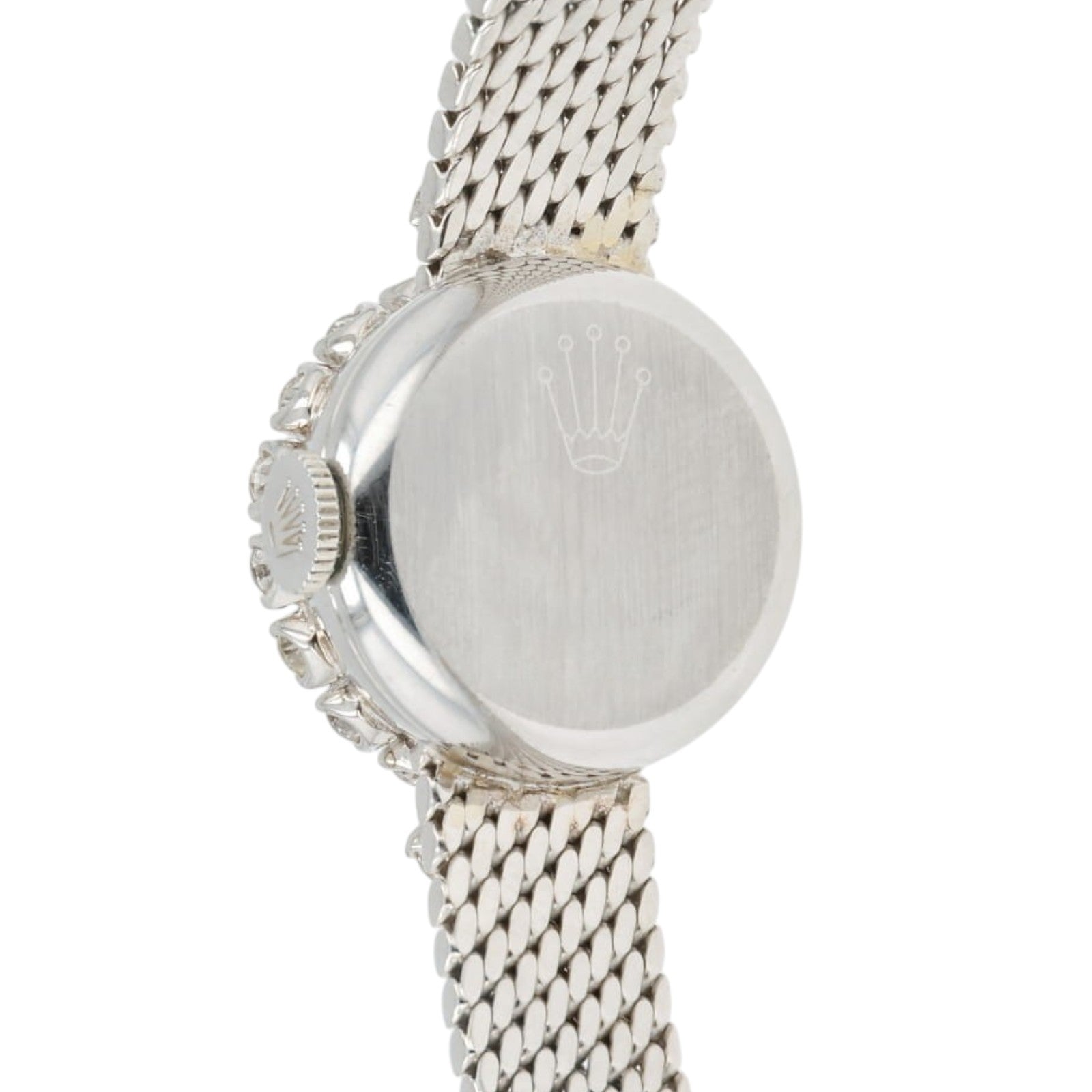 Rolex Cocktail Watch Silver Dial 18k White Gold 15mm Manual Wind Womens 2166