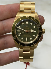 Tudor Black Bay 18k Yellow Gold Green Dial Automatic Men's Watch 79018V
