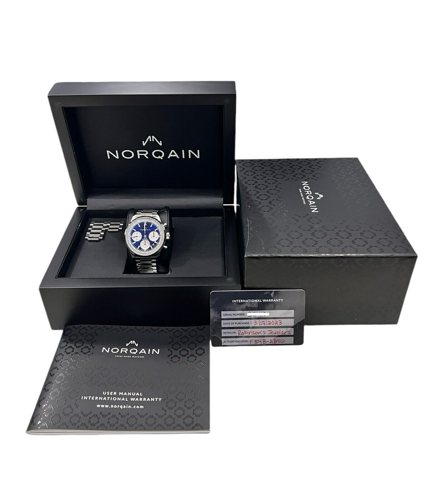 Norqain Freedom Stainless Steel Blue Dial 40mm Automatic Men’s Watch N2201