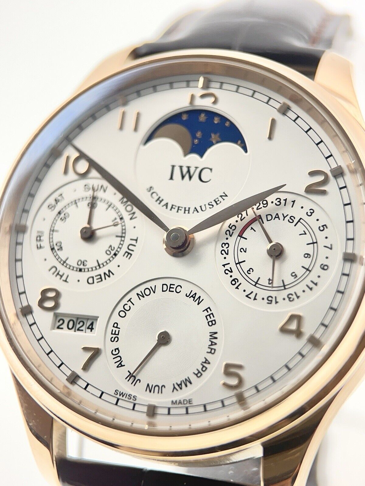 IWC Portuguese Perpetual Calendar 18k Rose Gold Mens Watch IW502306 - Box/Papers