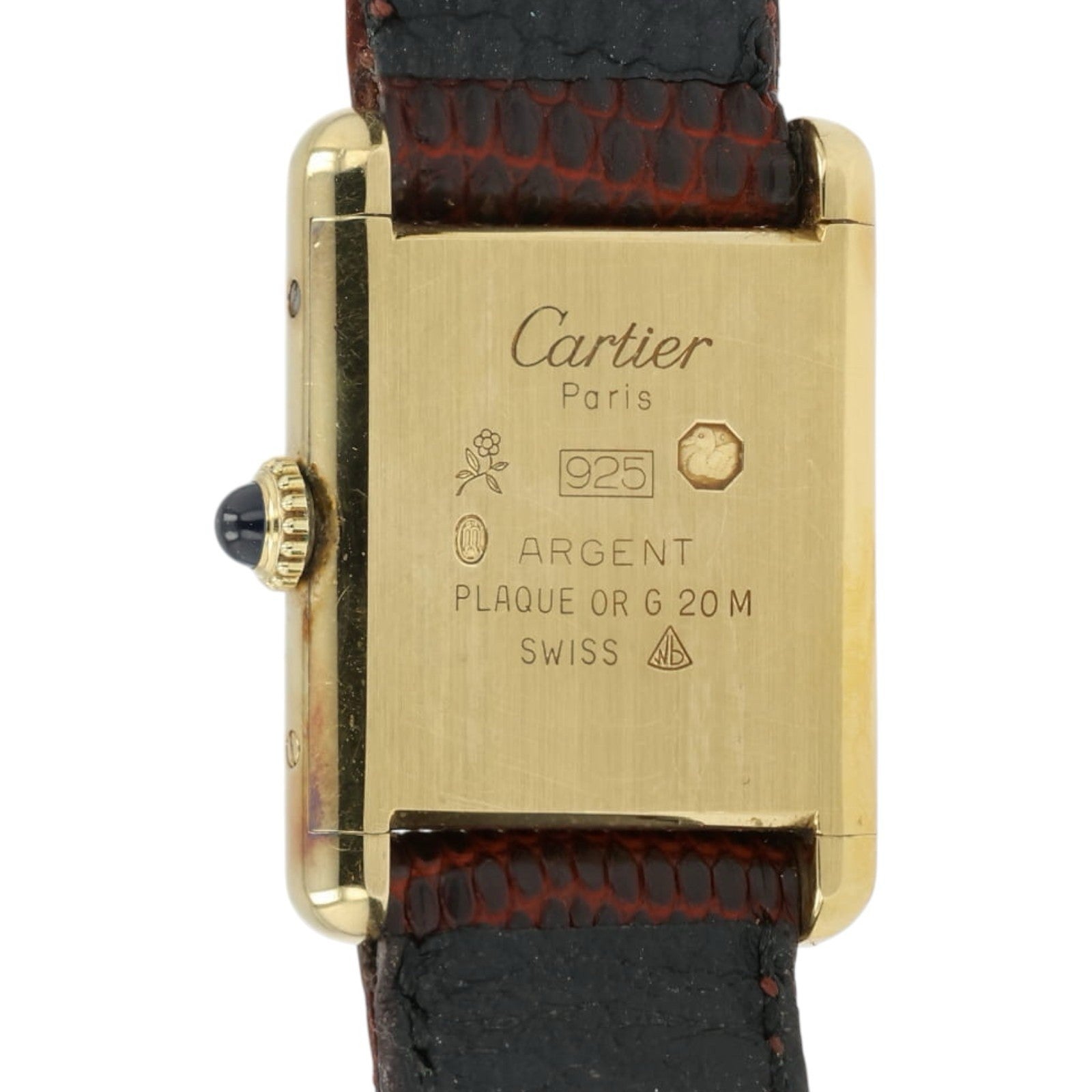 Must De Cartier Tank Multi Color Trinity Dial Vermeil Case 20.5mm x 28mm Manual