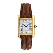 Cartier Tank Quartz 18k Yellow Gold Quartz Movement Watch White Dial 20.5 mm