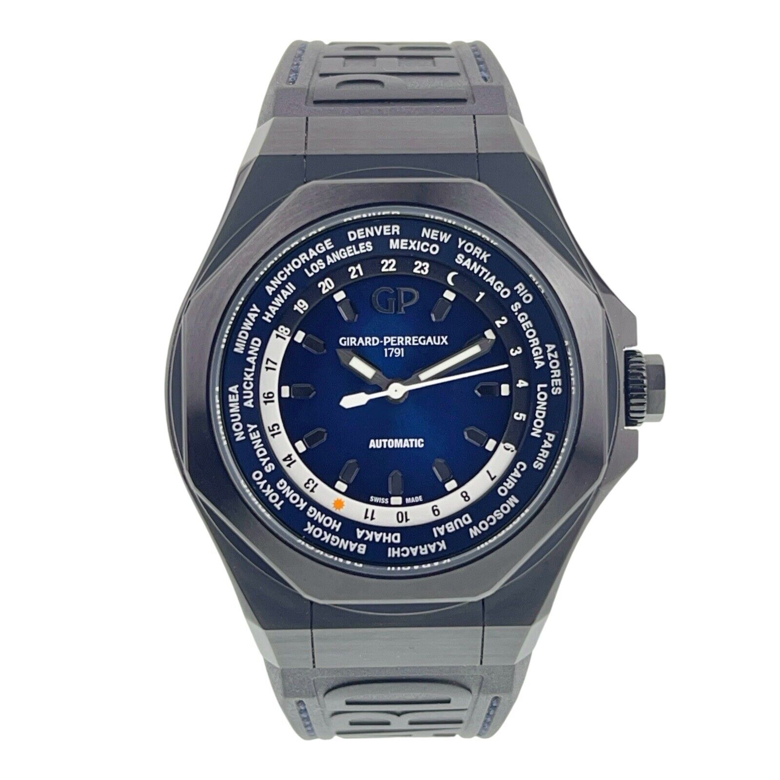 Girard Perregaux Titanium Blue Dial 44mm Automatic Men’s Watch 81065-21-491-FH6A