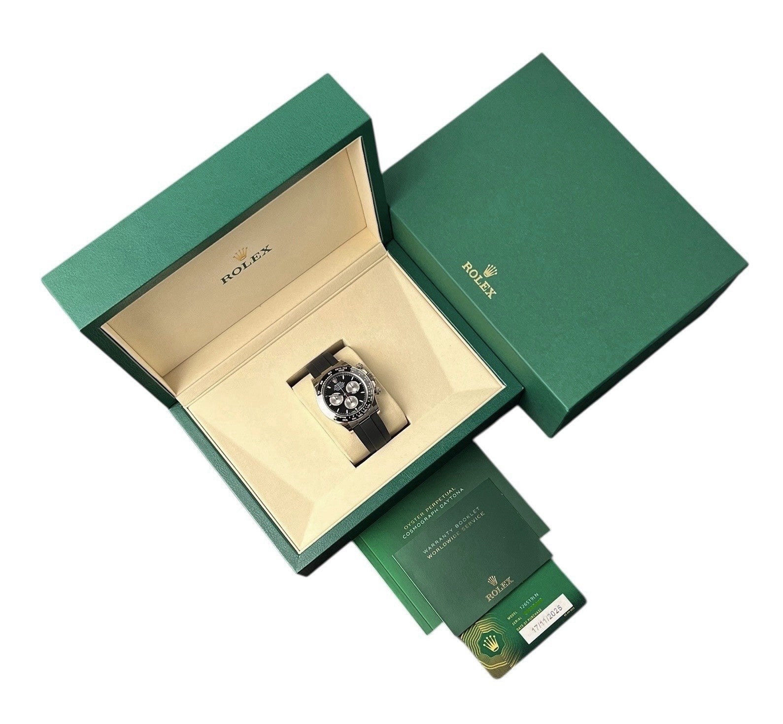 NEW 2025 Rolex Daytona 18k White Gold Black Dial 40mm Automatic Mens 126519LN