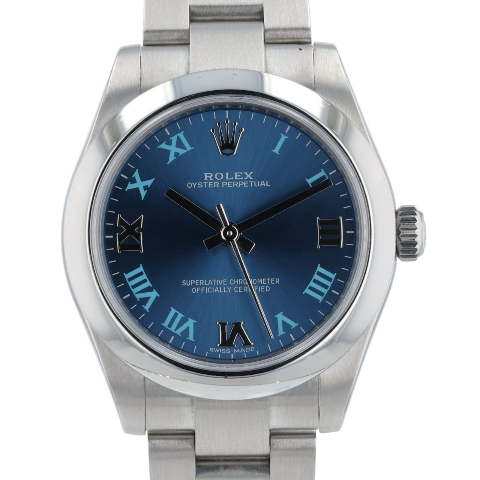 Rolex OP Blue Roman Blue Dial Stainless Steel 31mm Automatic Ladies Watch 177200
