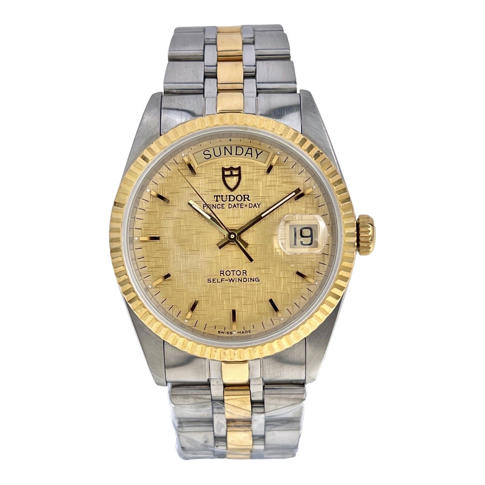 TUDOR Prince Date Day 76213 Champagne Dial Men's Two Tone Automatic Watch