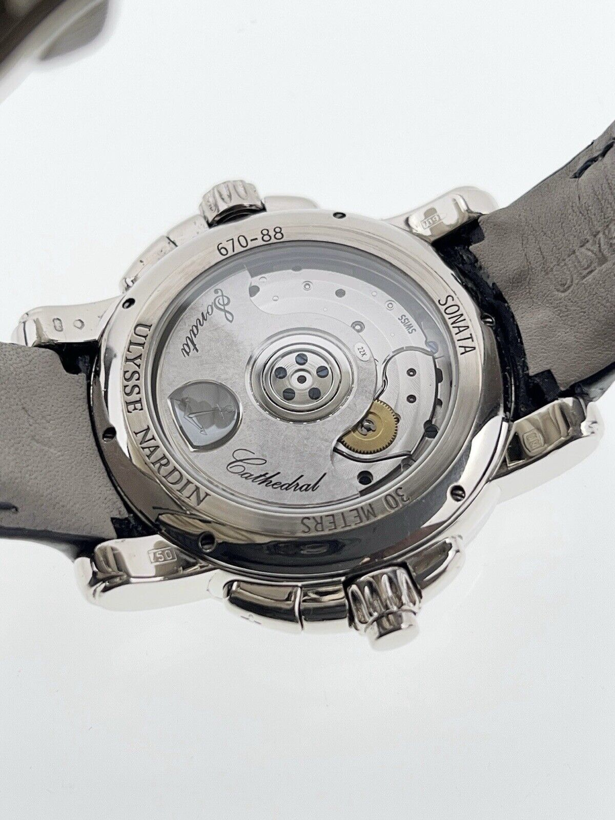 Ulysse Nardin Sonata 18k White Gold 42mm Automatic Alarm Men’s Watch 670-88