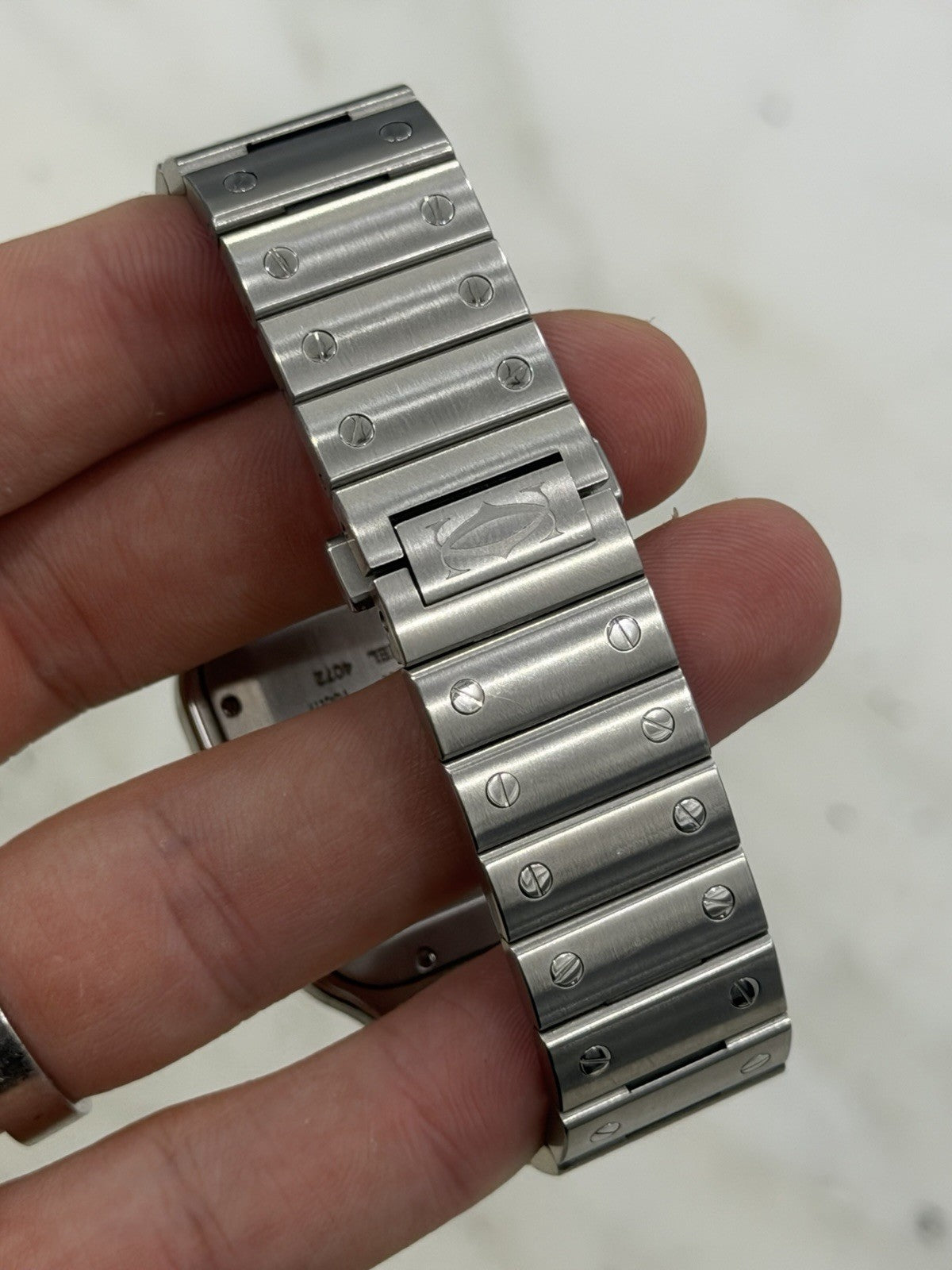 Cartier Santos Silver Color Dial Stainless Steel 39x47mm Automatic Mens WSSA0009