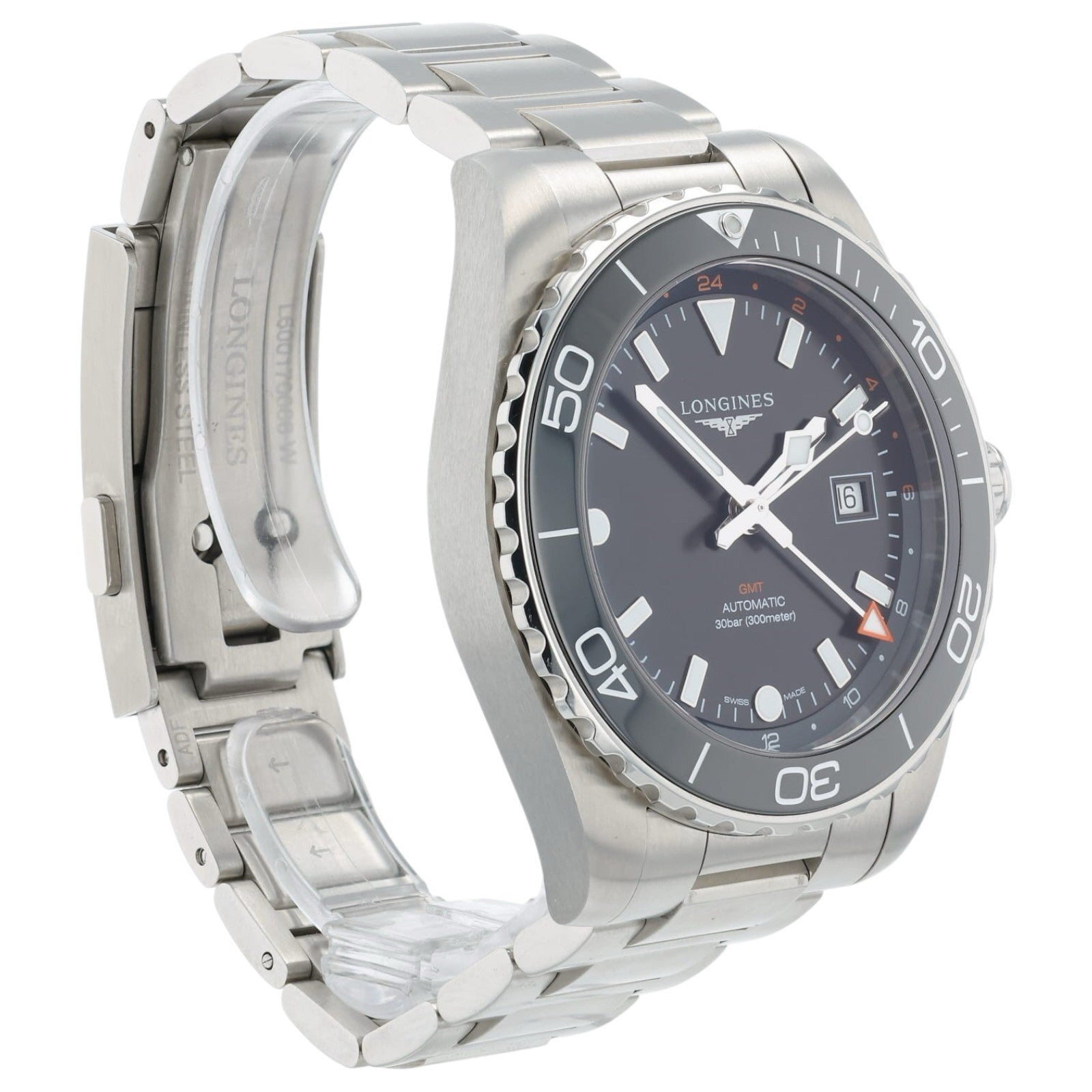 Longines Hydroconquest Black Dial Stainless Steel 43mm Automatic Mens L3.890.