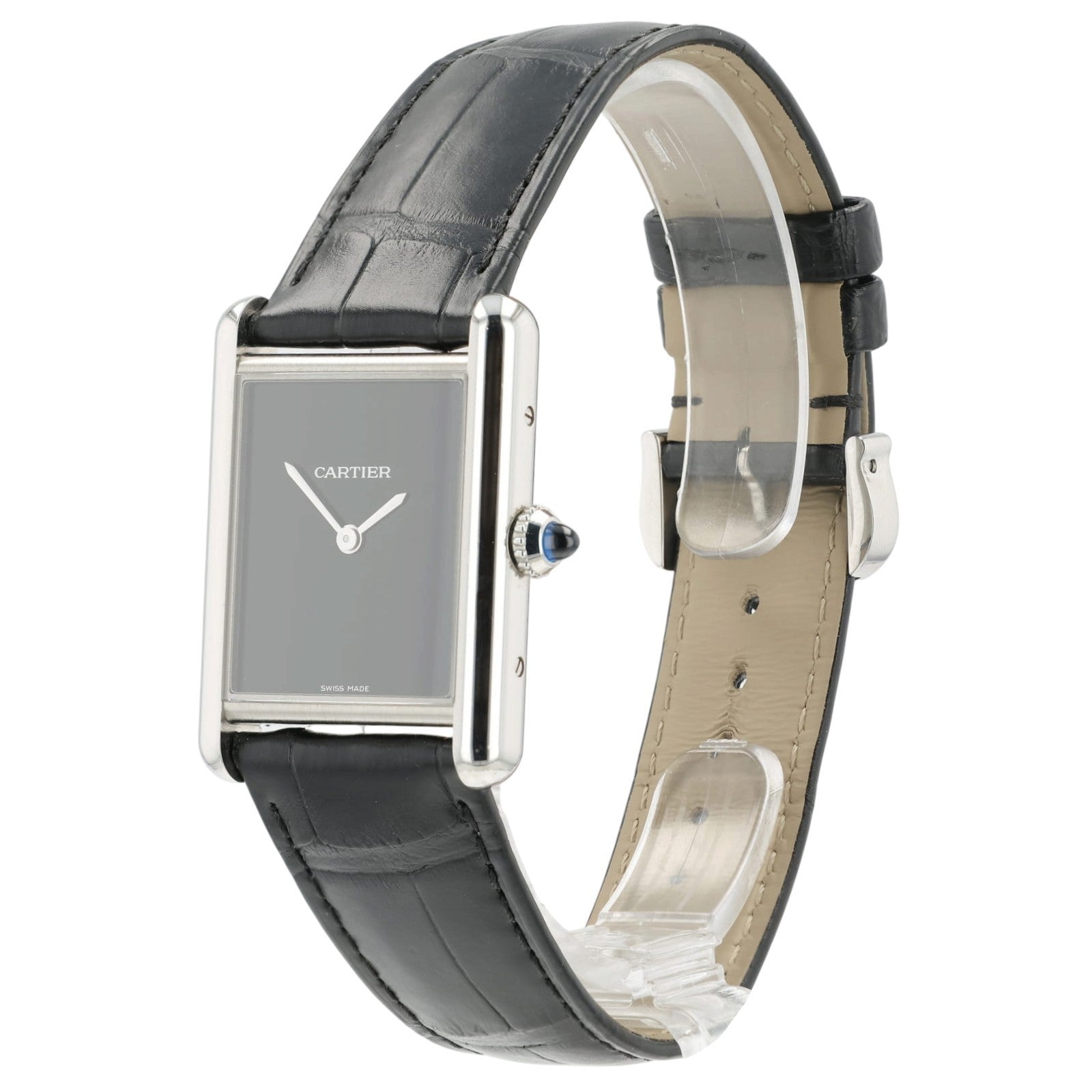 2023 Cartier Tank Must Black Dial Steel 25mm Quartz Unisex Watch WSTA0072