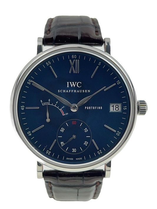 IWC Portifino Steel Blue Dial 45mm Manual Wind Men’s Watch IW510106 - Box/Paper