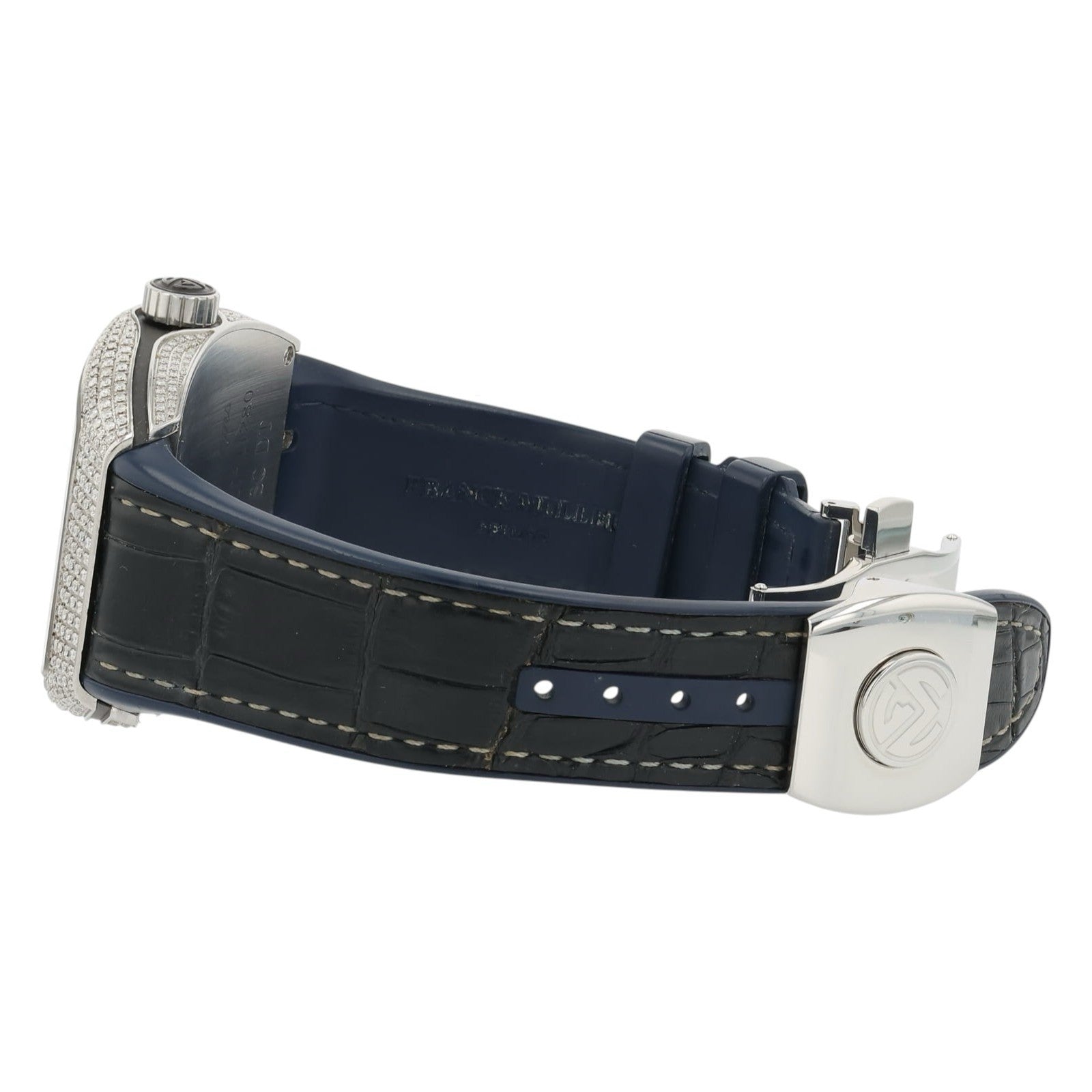 Franck Muller Vanguard Diamond Steel Black Dial 445mm Automatic Watch V45 SC DT