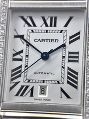 Cartier Tank Solo Extra Large Automatic Steel Mens Watch W5200028 AM Diamonds