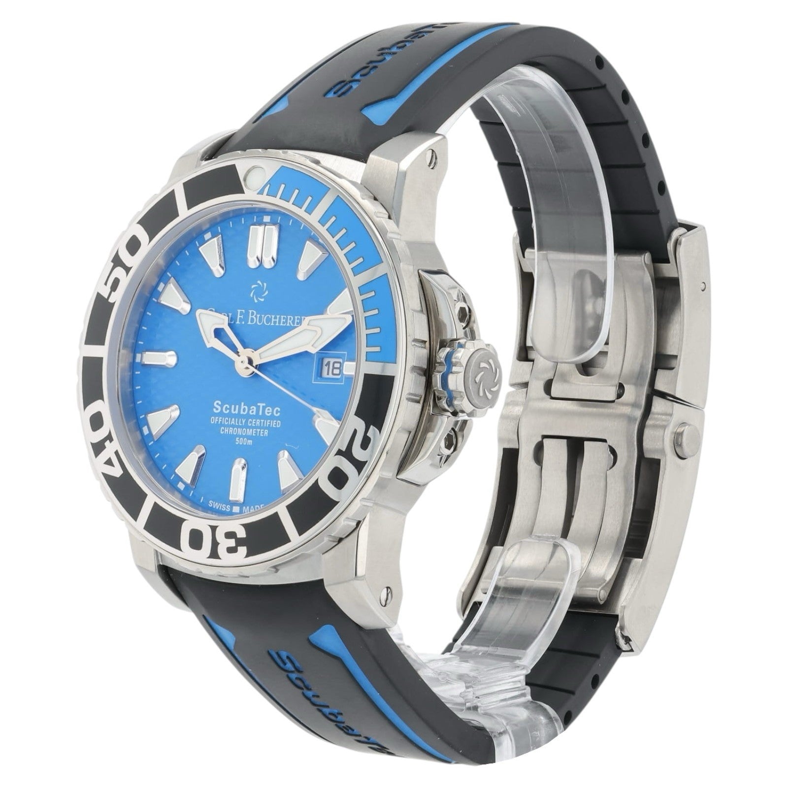 Carl F Bucherer Blue Dial Stainless Steel 44mm Automatic Men’s Watch 10632.23
