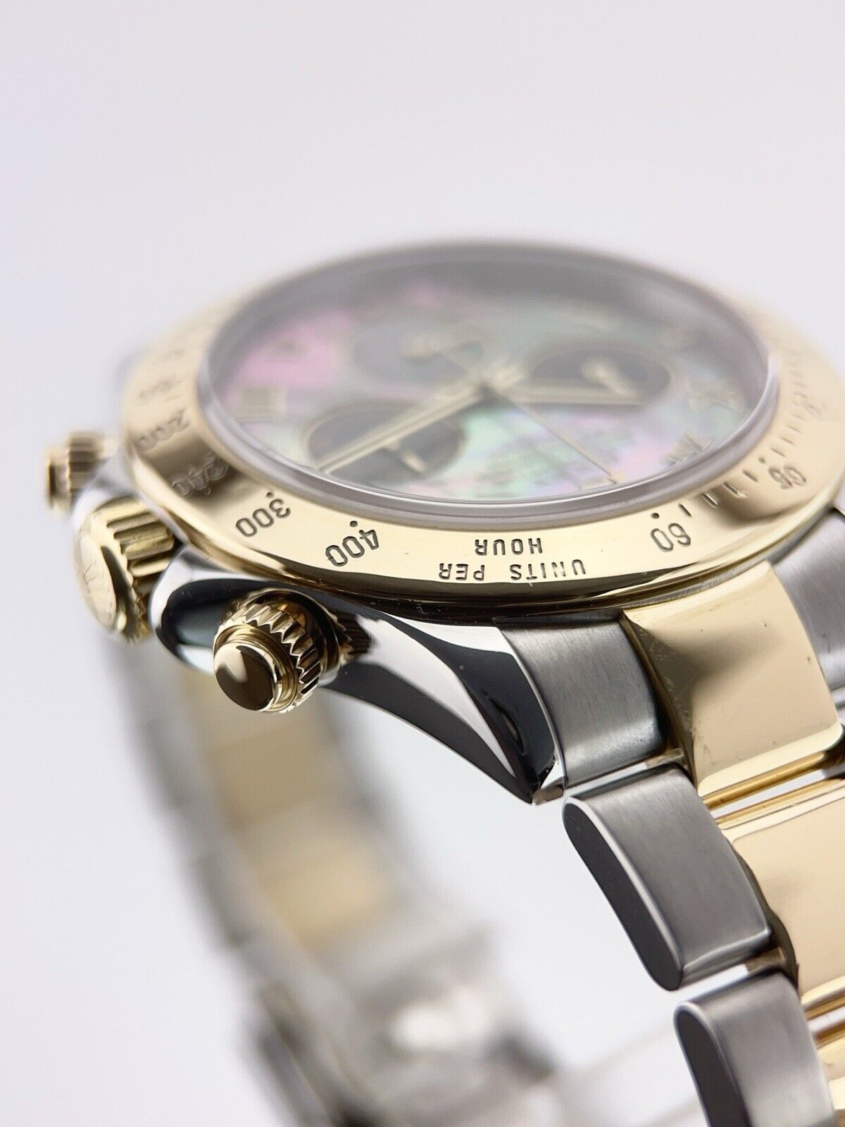 Rolex Daytona Gold Steel Mother Of Pearl Dial 40mm Automatic Men’s Watch 116523