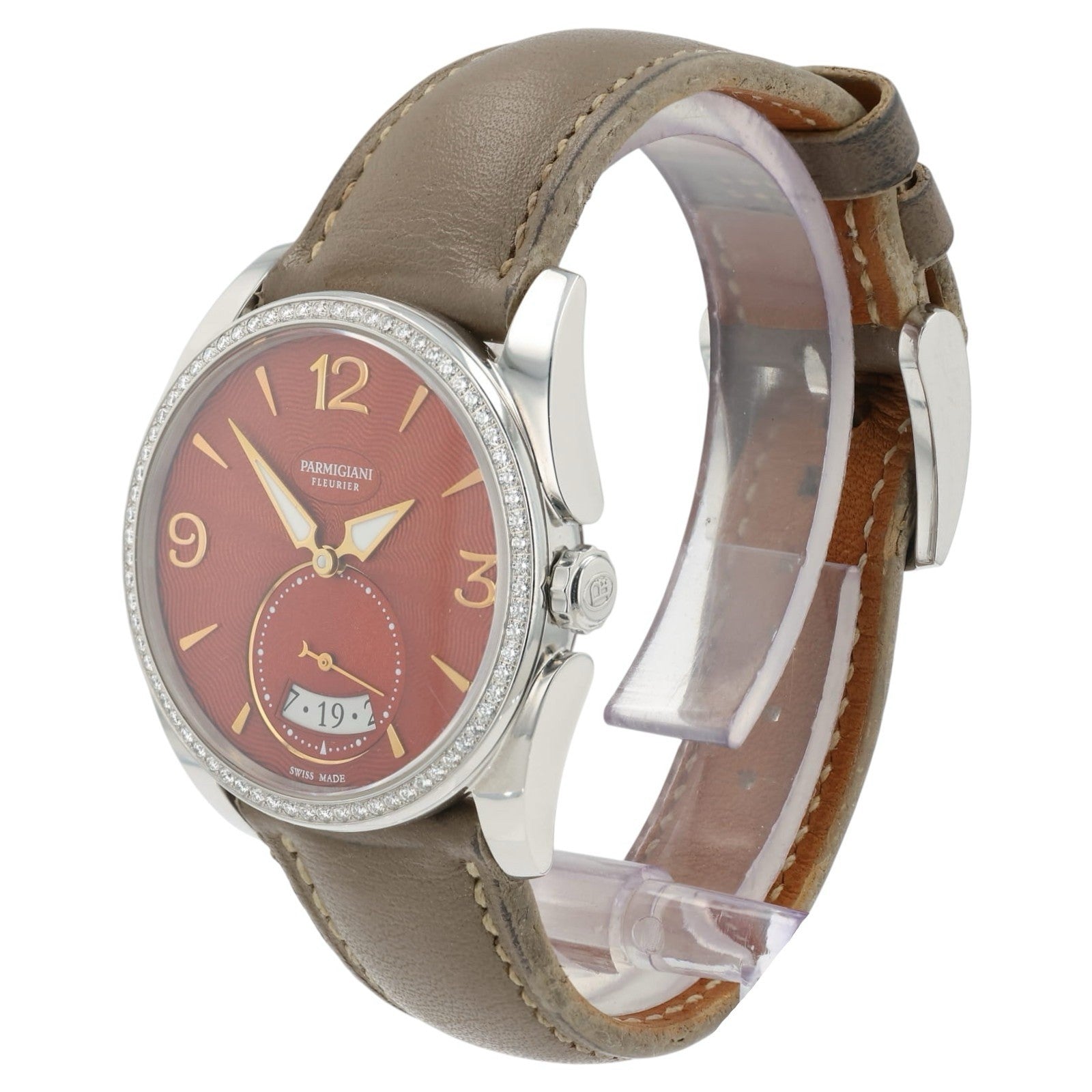 Parmigiani Fleurier Red Dial Stainless Steel 33mm Automatic Women's Watch PFC273