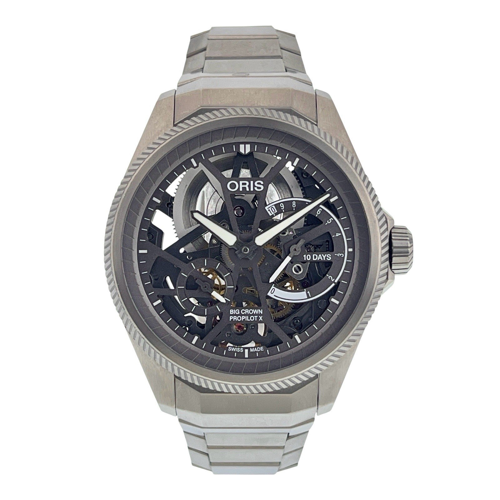 Oris ProPilot X Titanium Skeleton Dial 44mm Manual Wind Mens Watch 7759