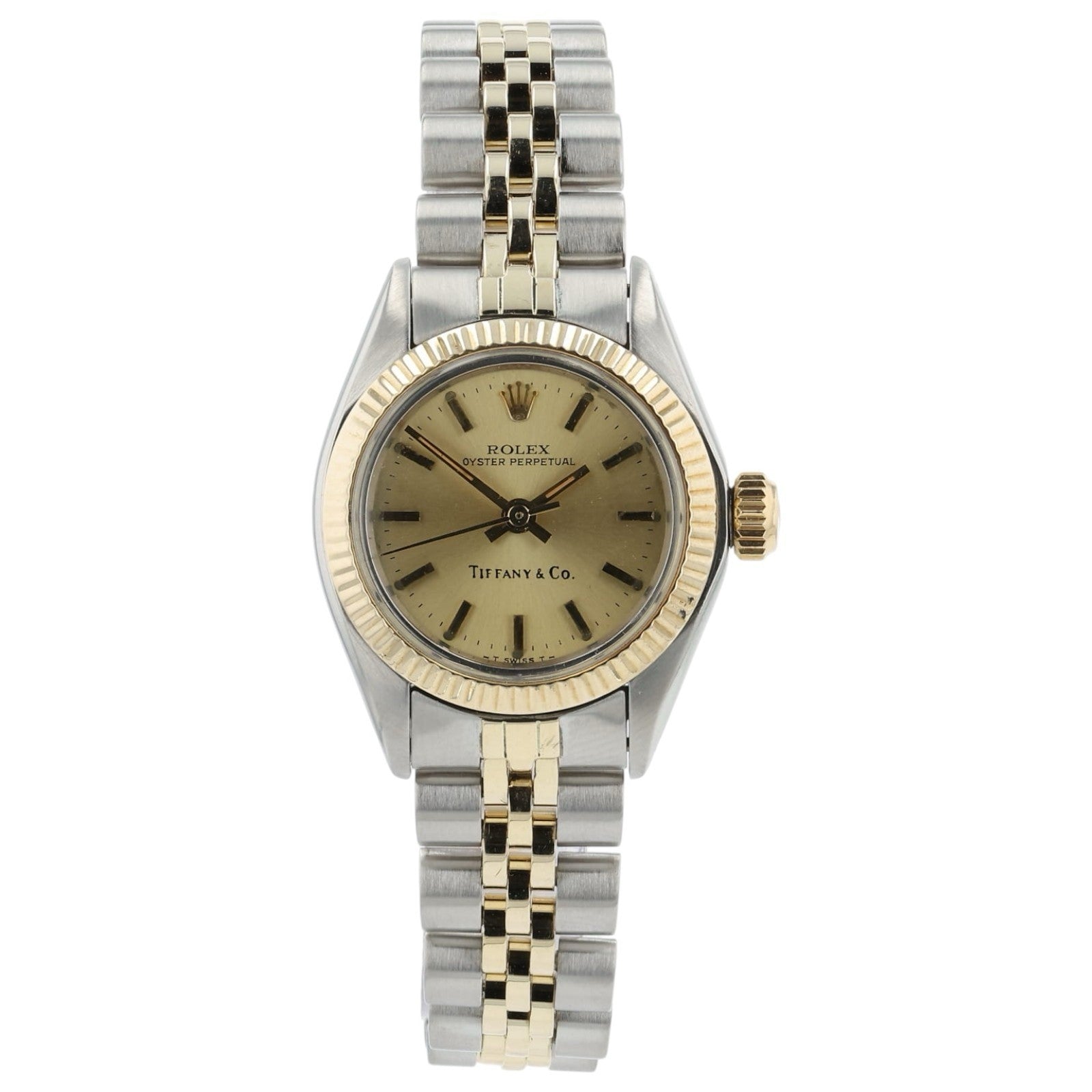 Rolex Oyster Perpetual Tiffany Dial Gold & Steel 26mm Automatic Women's 6719