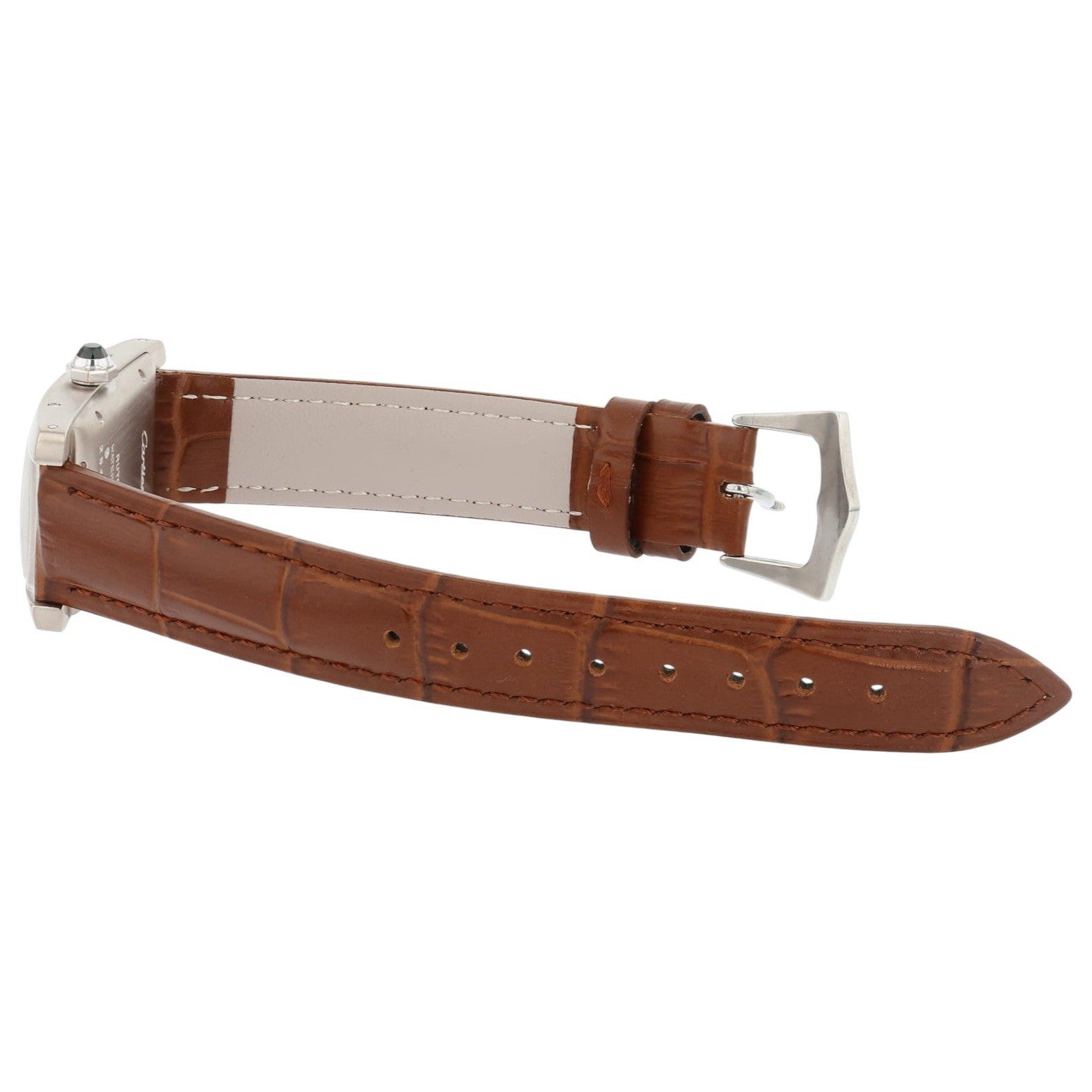 Cartier Tank Americaine 18k White Gold Silver Dial 24mm Automatic Watch W2603656