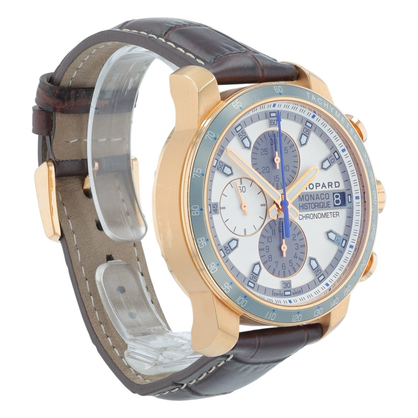 Chopard Grand Prix De Monaco 18k Rose Gold Silver Dial 44mm Auto 161294-5001