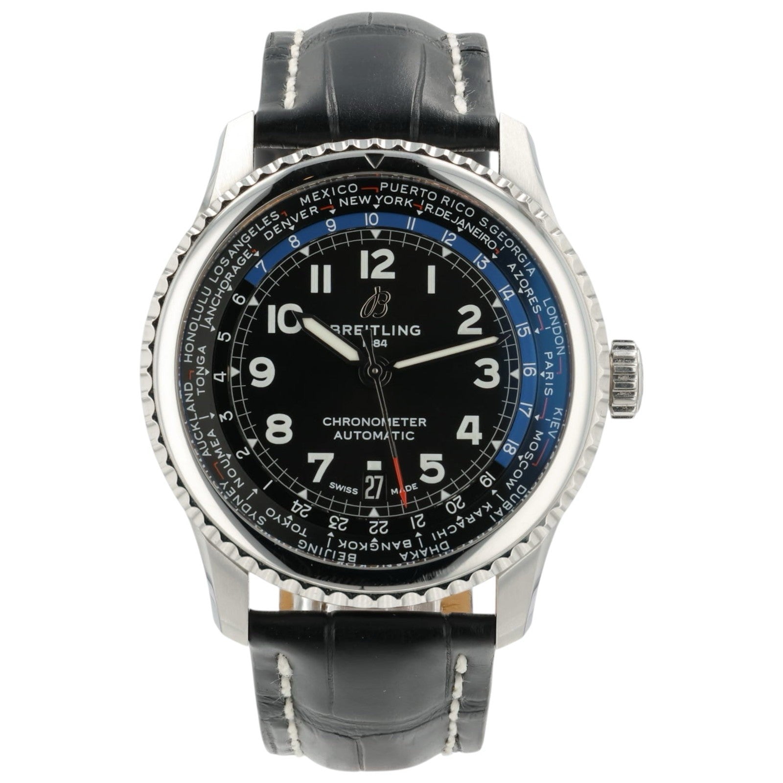 Breitling Aviator 8 Black Dial Stainless Steel 43mm Automatic Mens Watch AB3521