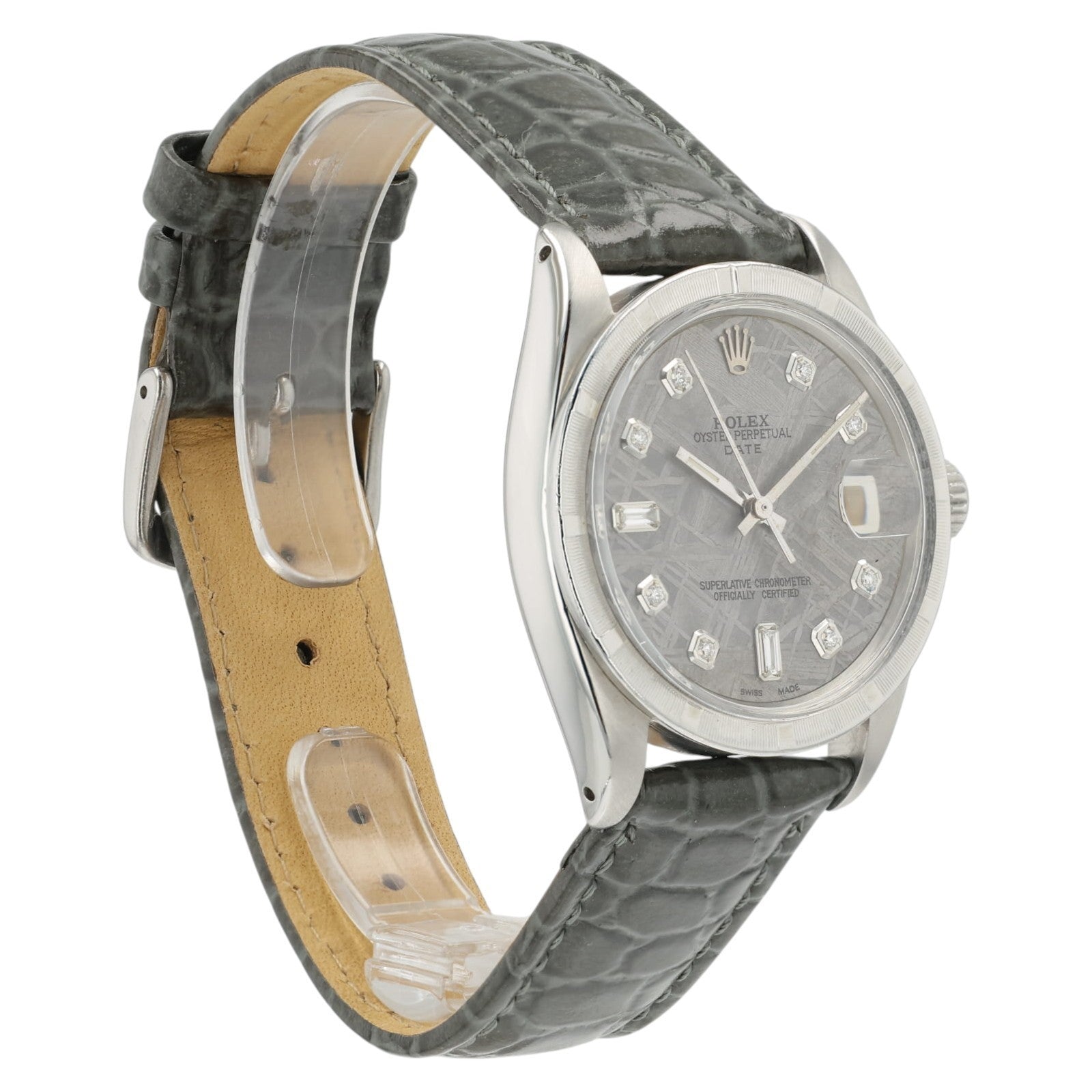 Rolex Oyster Perpetual Date Gray Dial Steel 34mm Auto Unisex Watch 1501