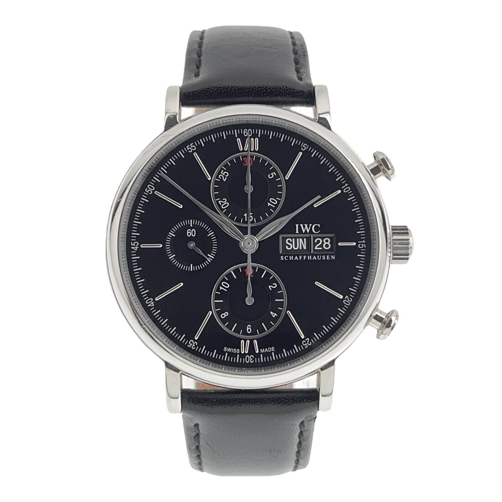 IWC Portofino Chronograph Steel Black Dial 42mm Automatic Watch IW391008