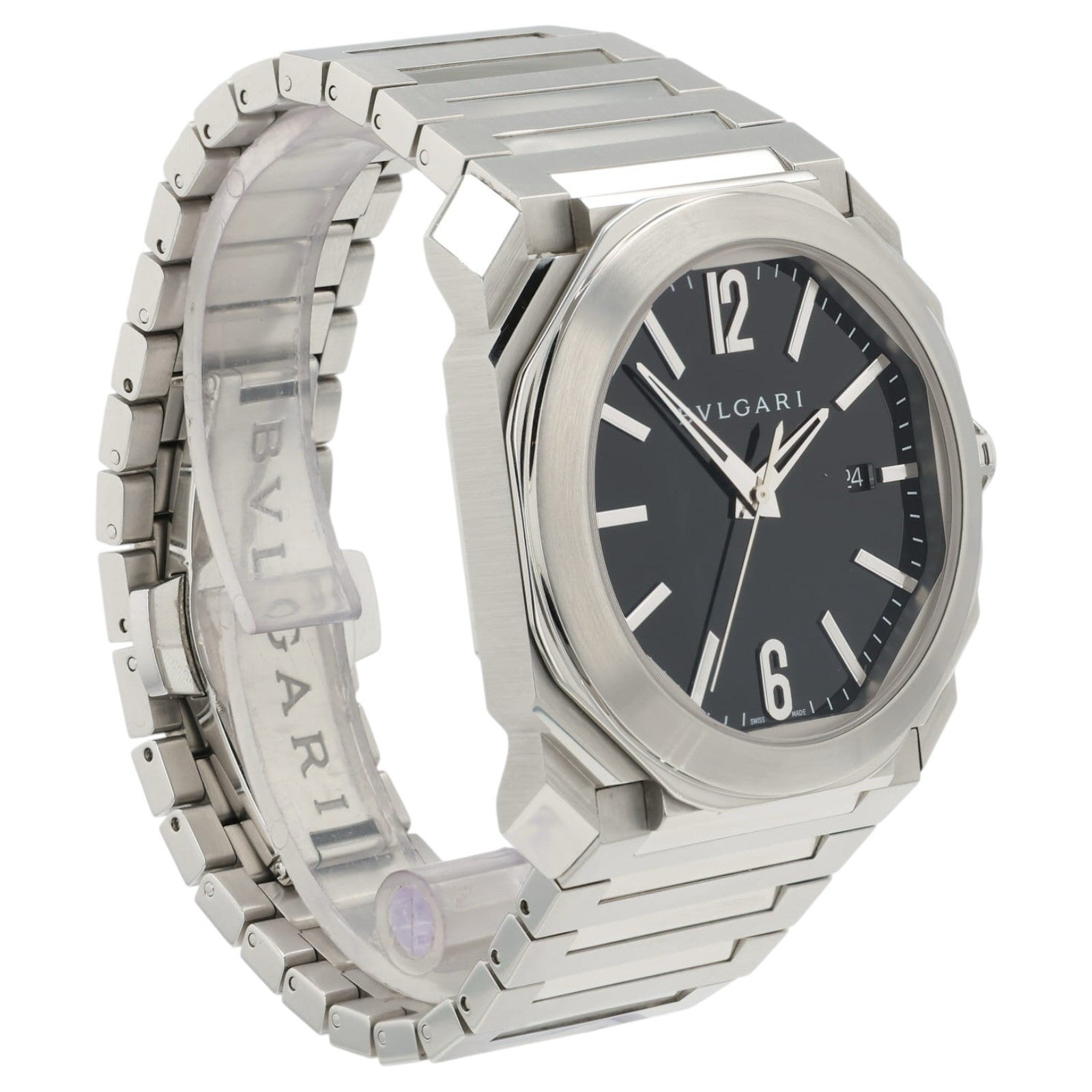 Bvlgari Octo Black Dial Stainless Steel 41mm Automatic Movement Mens Watch BG041