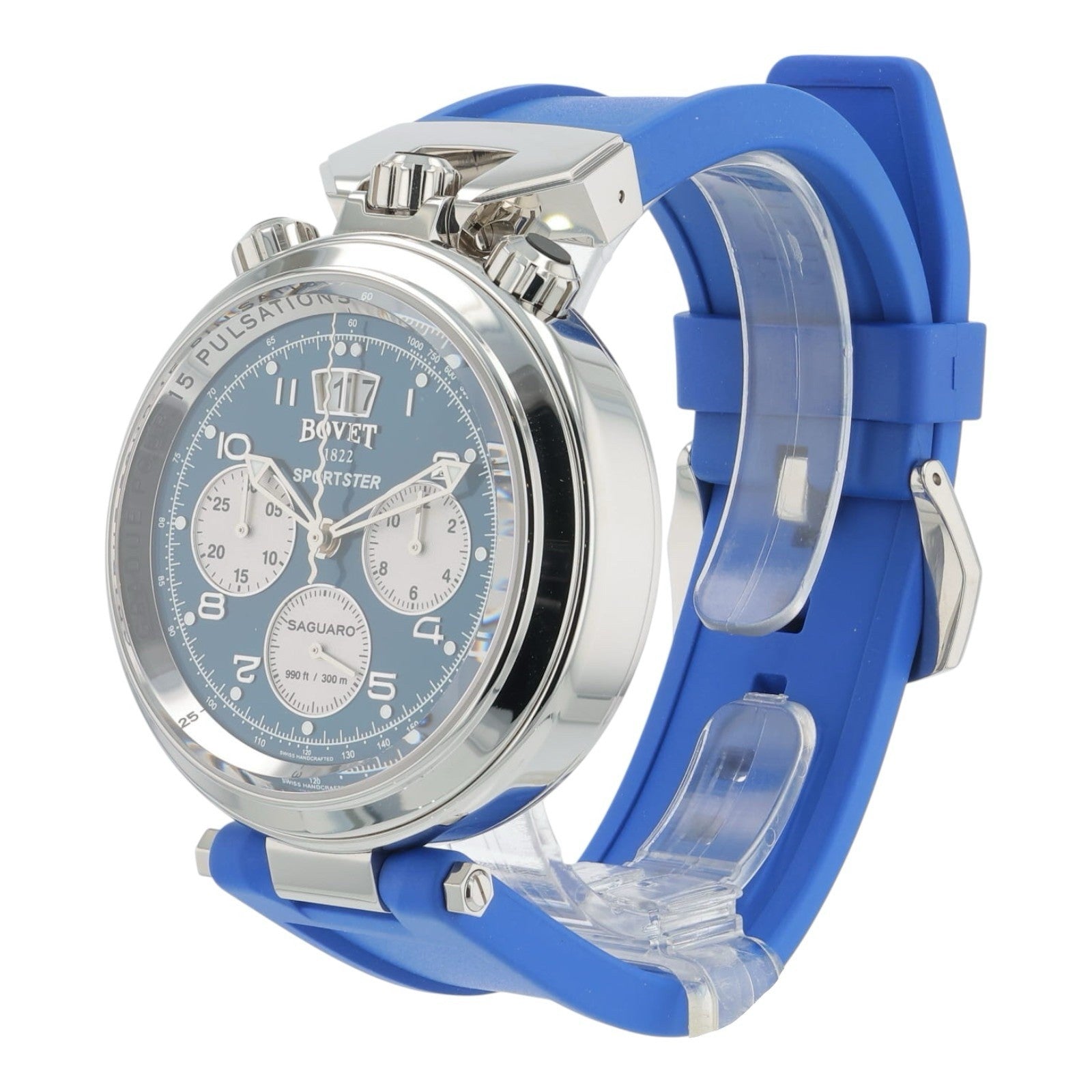 NEW 2025 Bovet Sportster Saguaro Steel Blue Dial 46mm Automatic Mens SP0477