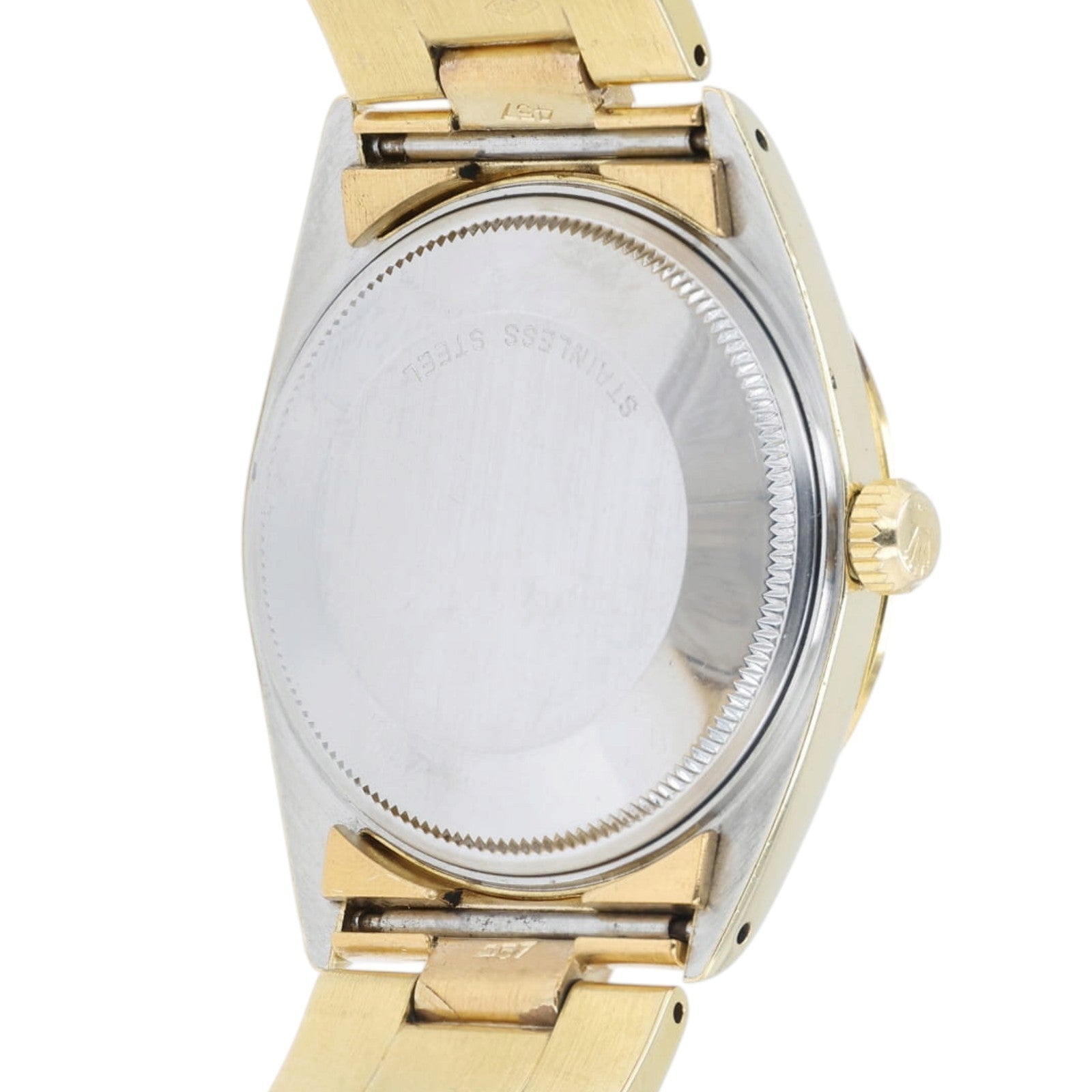 Rolex OP Date Champagne Dial Gold and Steel 34mm Automatic Unisex Watch 15505