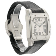 Cartier Santos Silver Dial Stainless Steel 38mm Automatic Men's Watch W20073X8