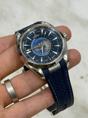 Omega Seamaster Aqua Terra Worldtimer Blue Dial GMT Watch 220.12.43.22.03.001