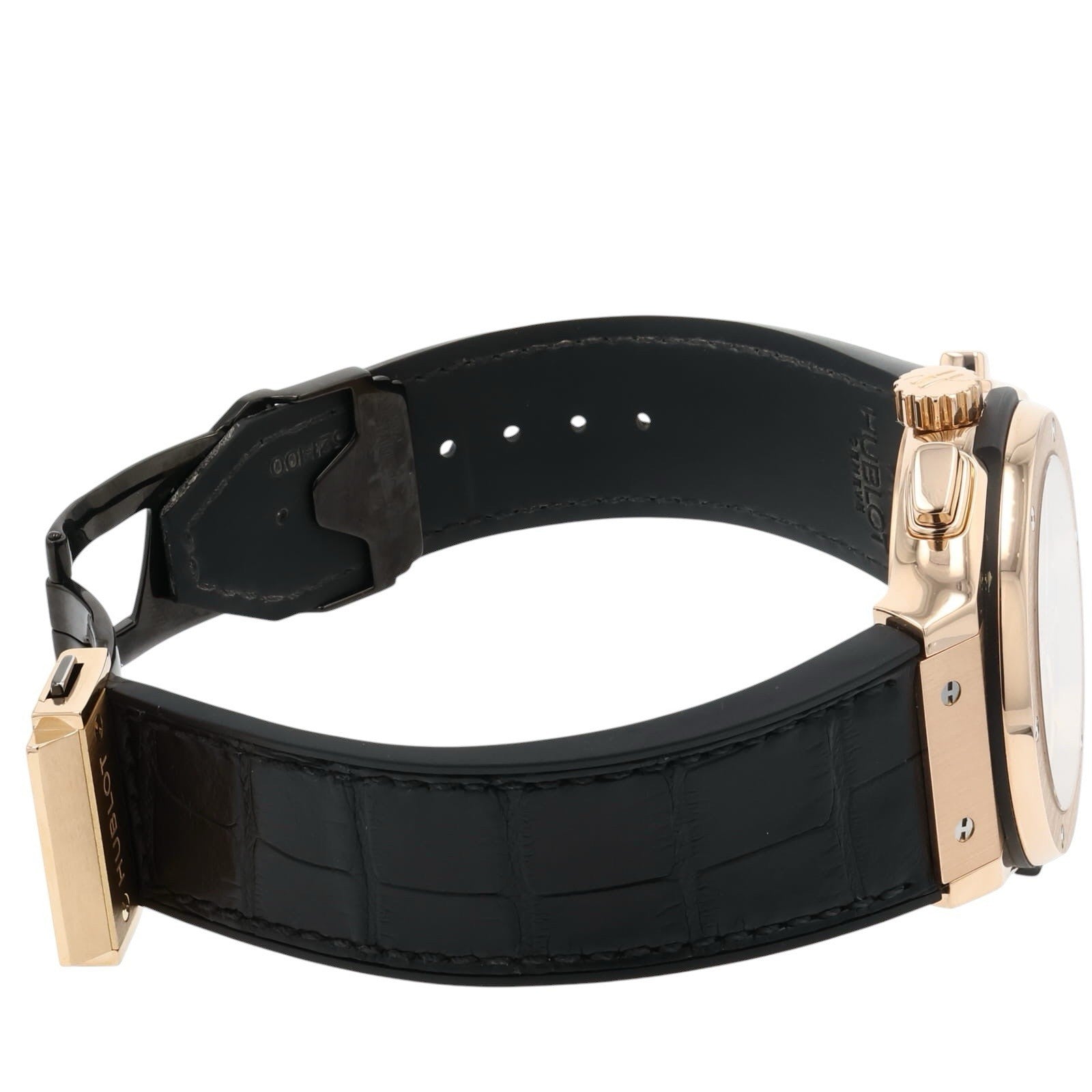 Hublot Classic Fusion 18k Rose Gold Black Dial 45mm Auto Mens 525.OX.0180.LR