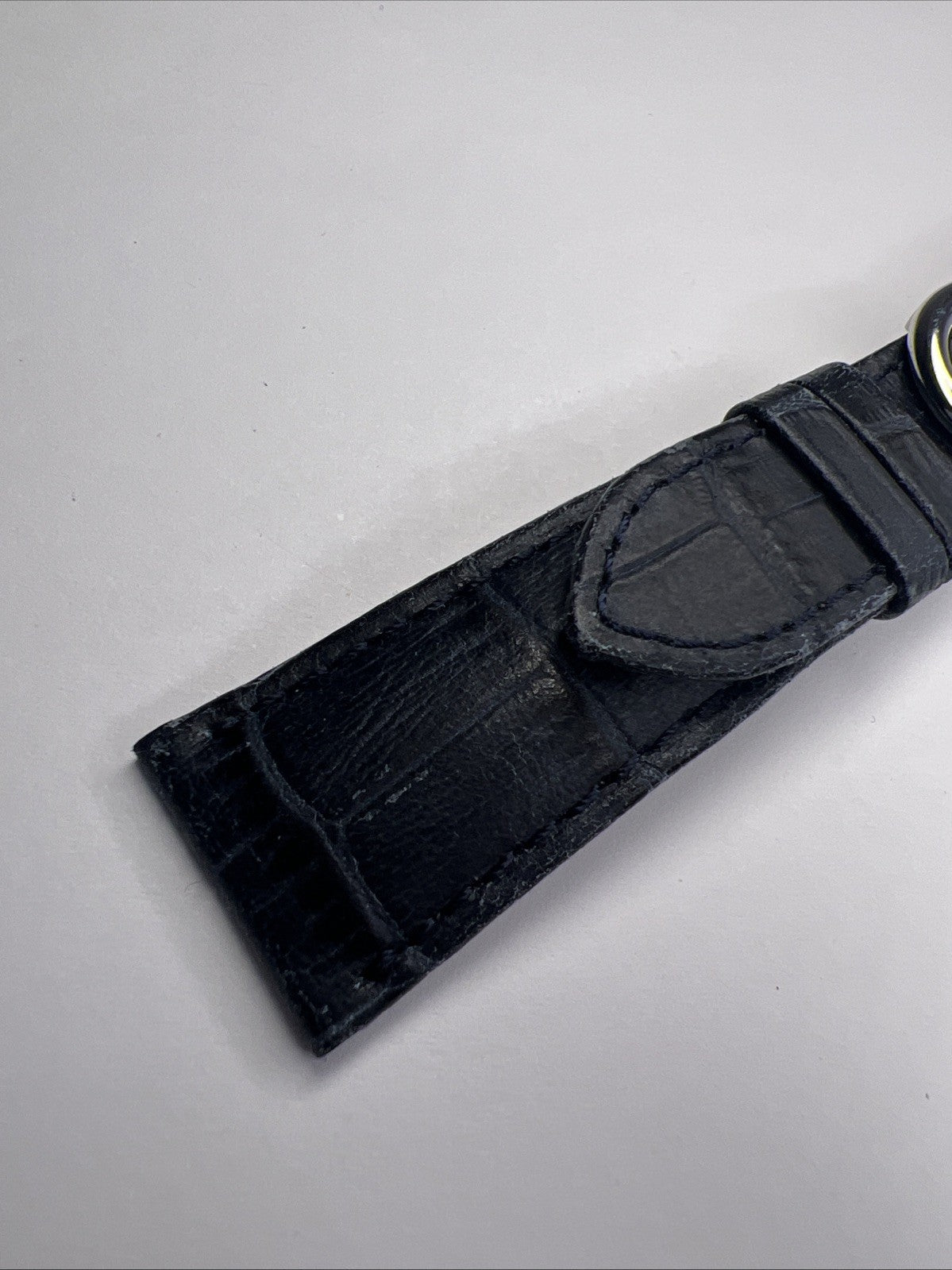 Authentic 21mm Blue Leather Patek Philippe Strap Band 16mm Steel Deployant Clasp