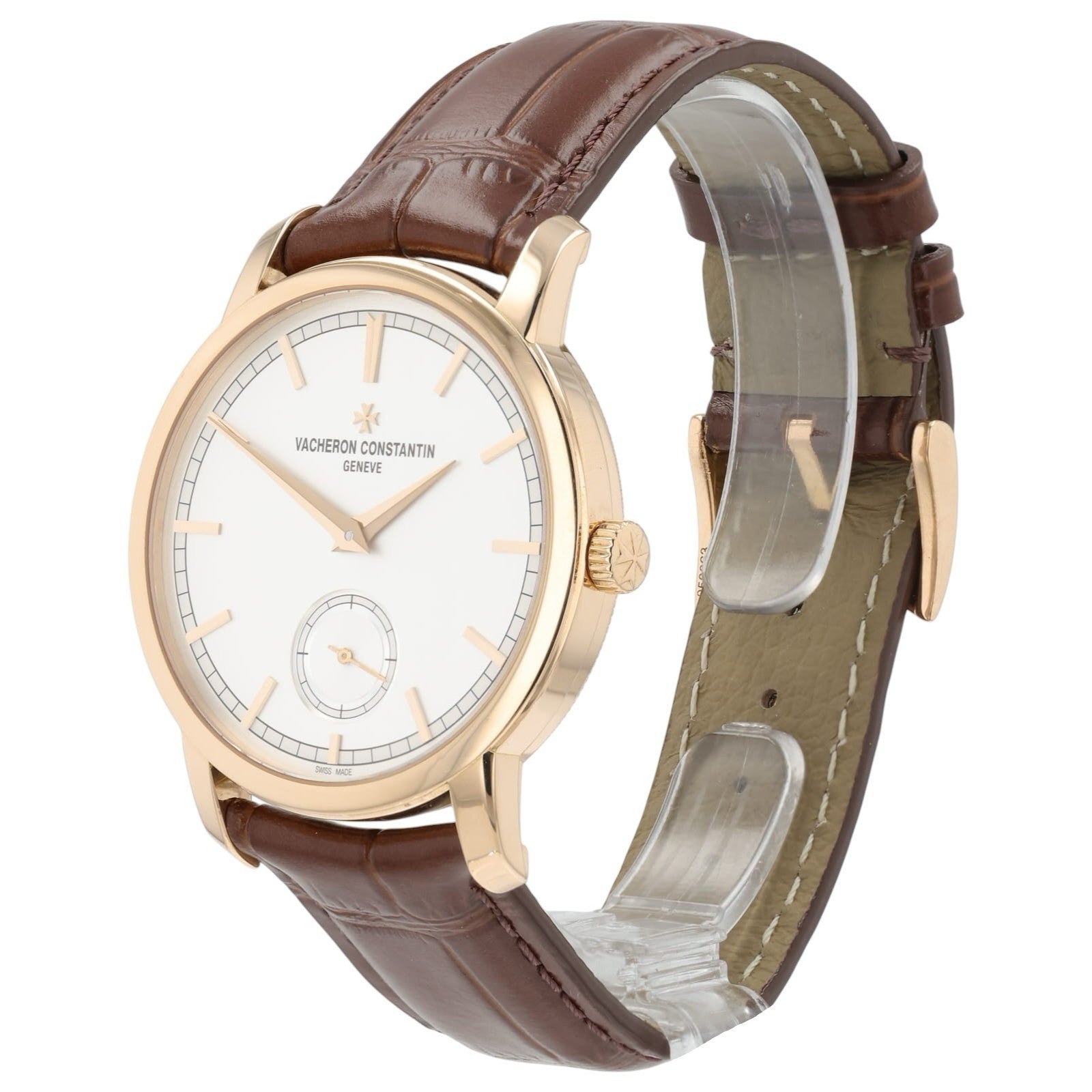 Vacheron Constantine Silver Dial 18k Rose Gold 38mm Manual Wind Mens Watch 82172