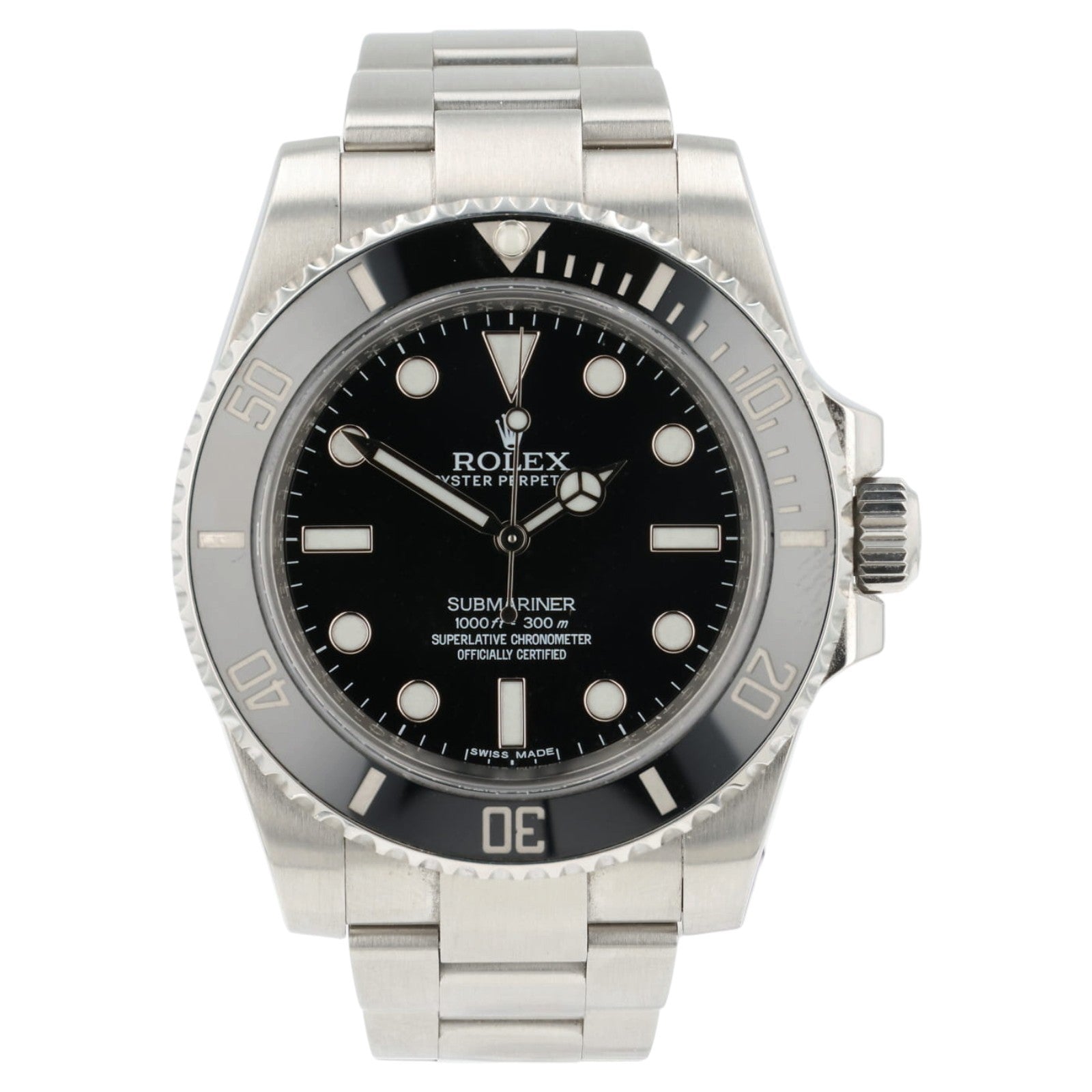 Rolex Submariner “No-Date” Black Dial Steel Oyster 40mm Automatic Mens 114060