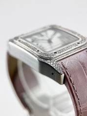 Cartier Santos 100 Stainless Steel White 36mm Automatic Unisex Watch RW20126X8