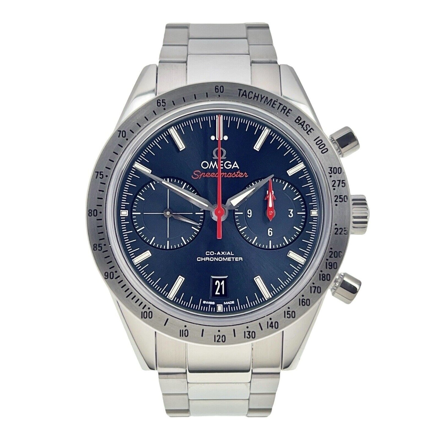 Omega Speedmaster ‘57 Stainless Steel Blue 42mm Automatic Men’s Watch W/ Box