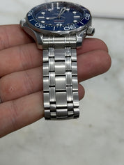 2021 Omega Seamaster Wave 300m Diver Blue Ceramic Watch 210.30.42.20.03.001