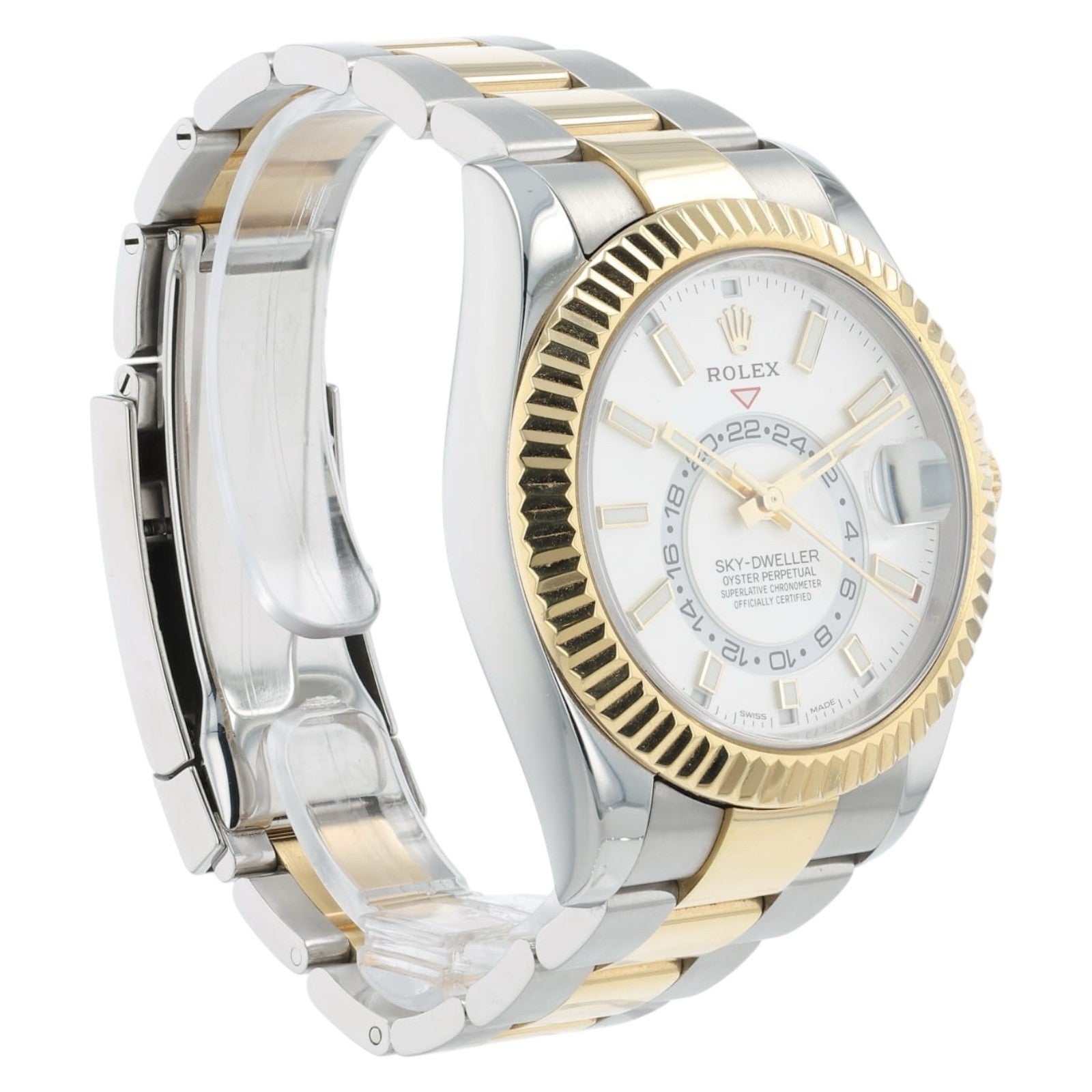 Rolex Sky Dweller White Dial Gold & Steel 42mm Automatic Men’s Watch 326933
