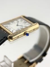 Cartier Tank Solo 24mm 18k Yellow Gold Diamond Bezel 2743