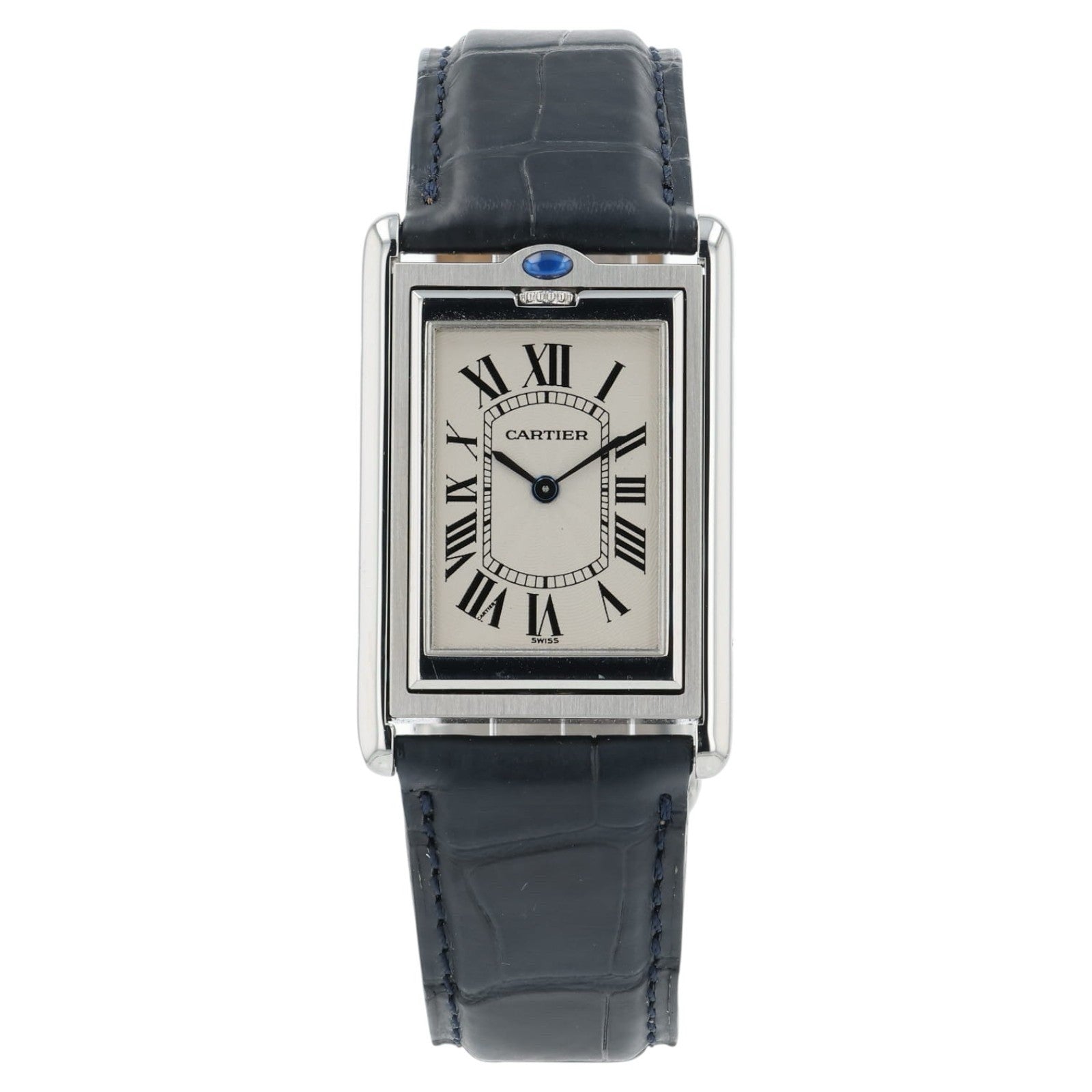 Cartier Tank Basculante White Dial Steel 25mm Manual Wind Men's Watch 2390