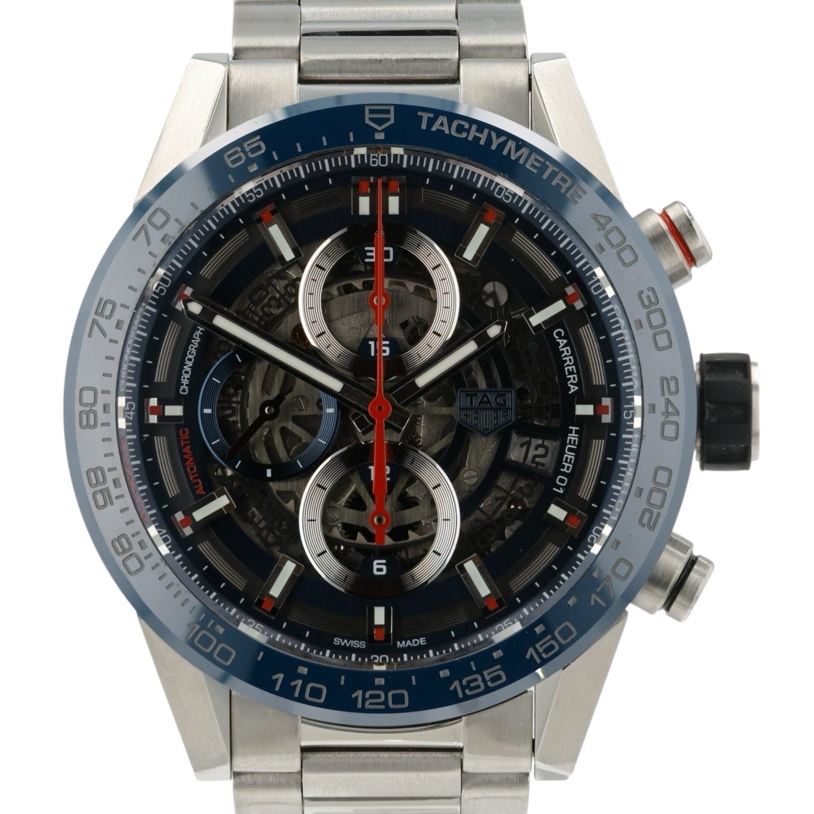 Tag Heuer Calibre Skeleton Dial Stainless Steel 43mm Automatic Men’s CAR201T-0